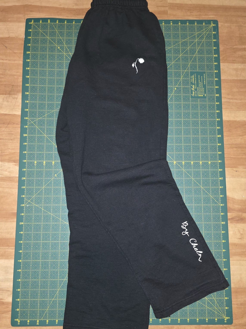 Black coton Sweatpants with White Script Logo